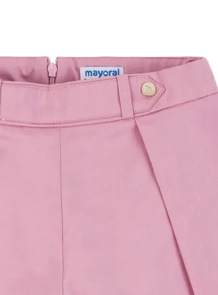 pantalón corto mayoral satén rosa para niña