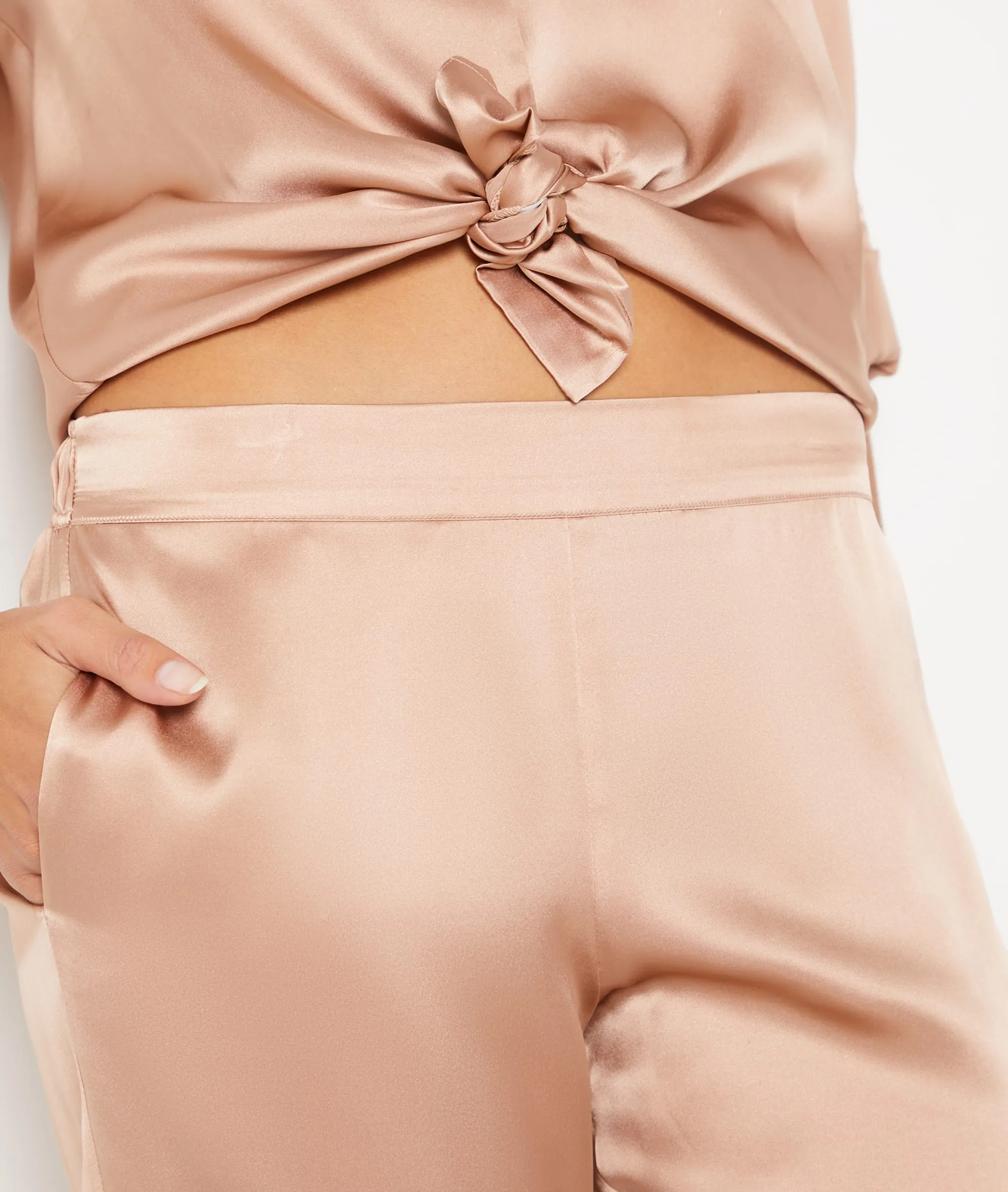 PANTALóN PIJAMA DE SEDA PEARLY ROSE POUDRE  ETAM