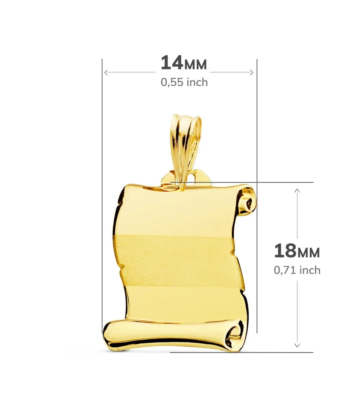 Parchemin Or Jaune 18 K 18 mm Bande
