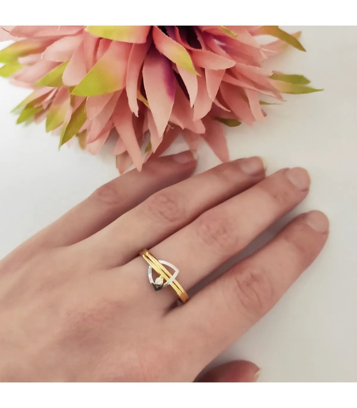 Parure Bijoux Fille 2 Ors 18K Motif triangle