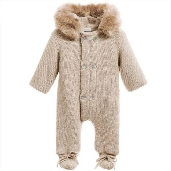 Pelele Bebé Punto Beige