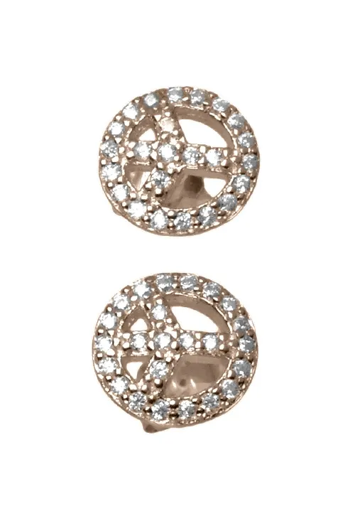 Pendientes de plata con el símbolo hippy de la paz. Modelo Omarosa de Luxenter 218_EH079R00