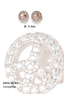 Pendientes de plata con el símbolo hippy de la paz. Modelo Omarosa de Luxenter 218_EH079R00