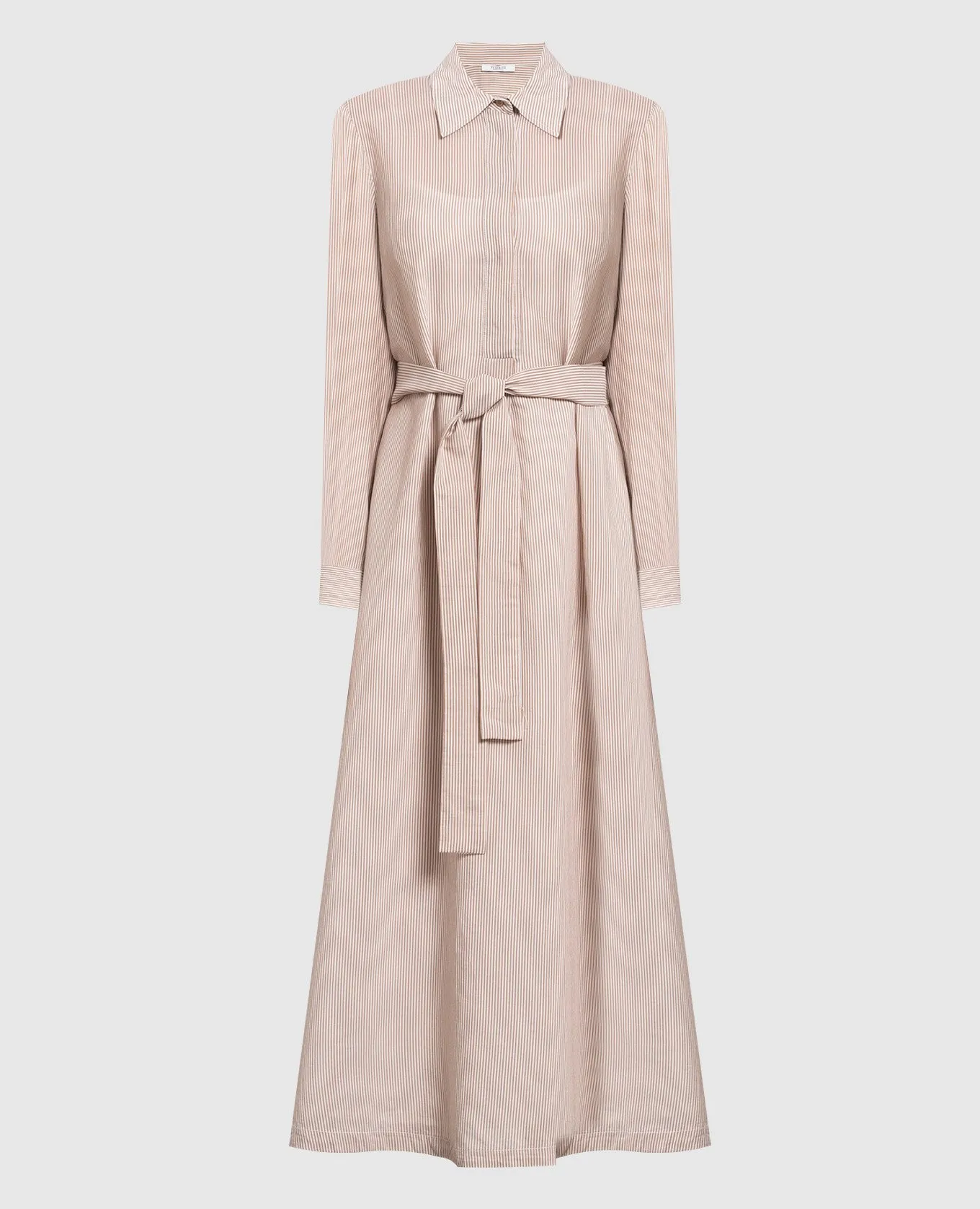 Peserico Brown striped shirt dress