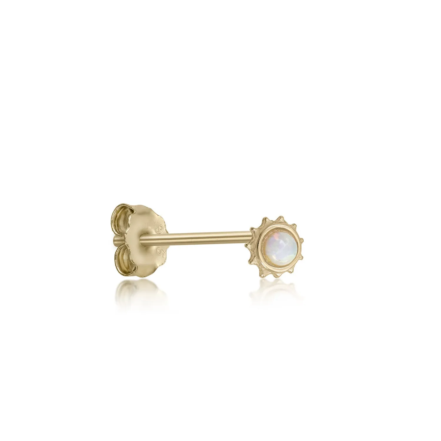 Piercing de plata bao dorado diseo mini sol con ópalo