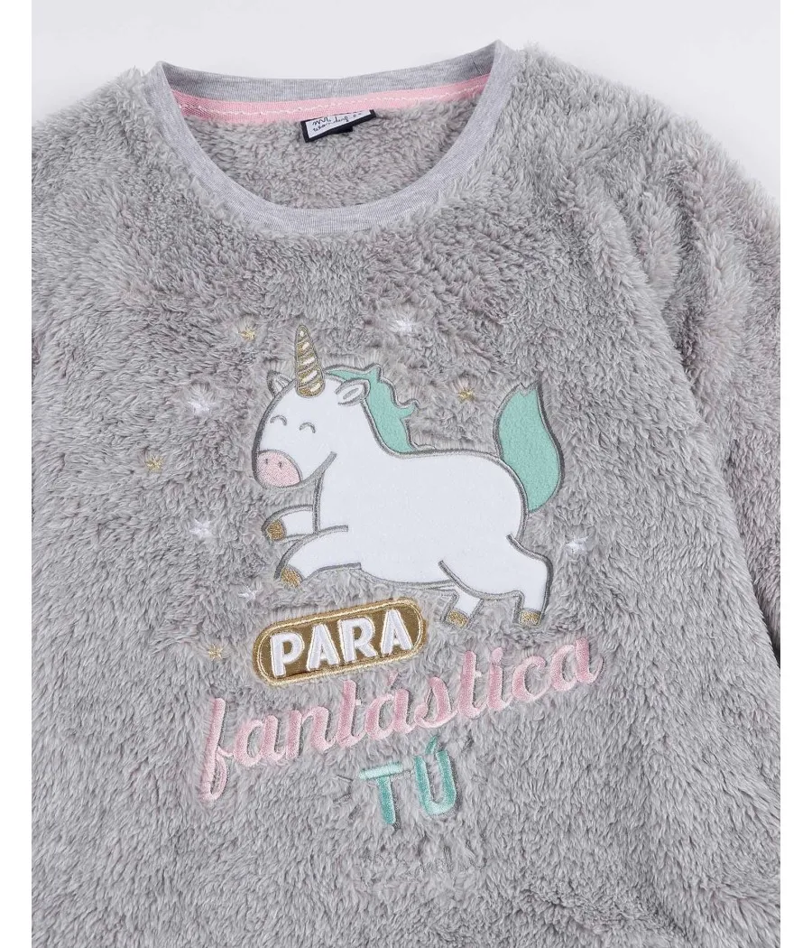 Pijama Corel Tween Para Fantastica Tu niña Mr Worderful invierno gris jaspe