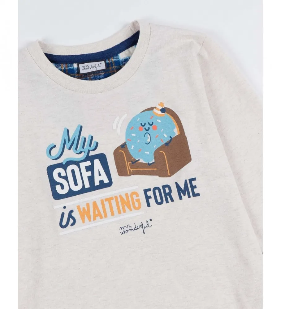 Pijama Manga Larga Sofa para Niño