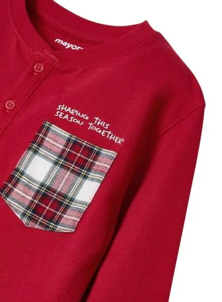 Pijama Mayoral Cuadros Rojo Para Niño