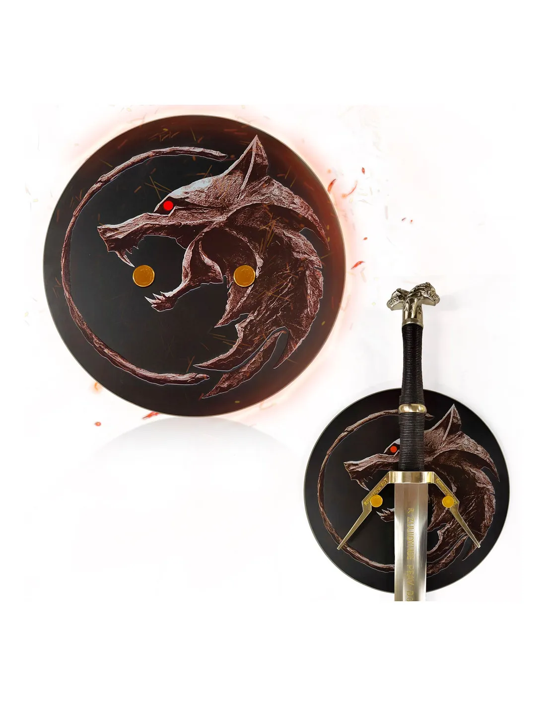 Placa de madera Lobo espadas The Witcher