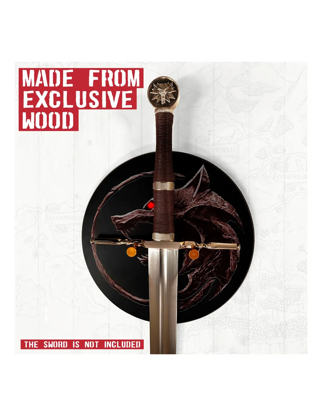 Placa de madera Lobo espadas The Witcher