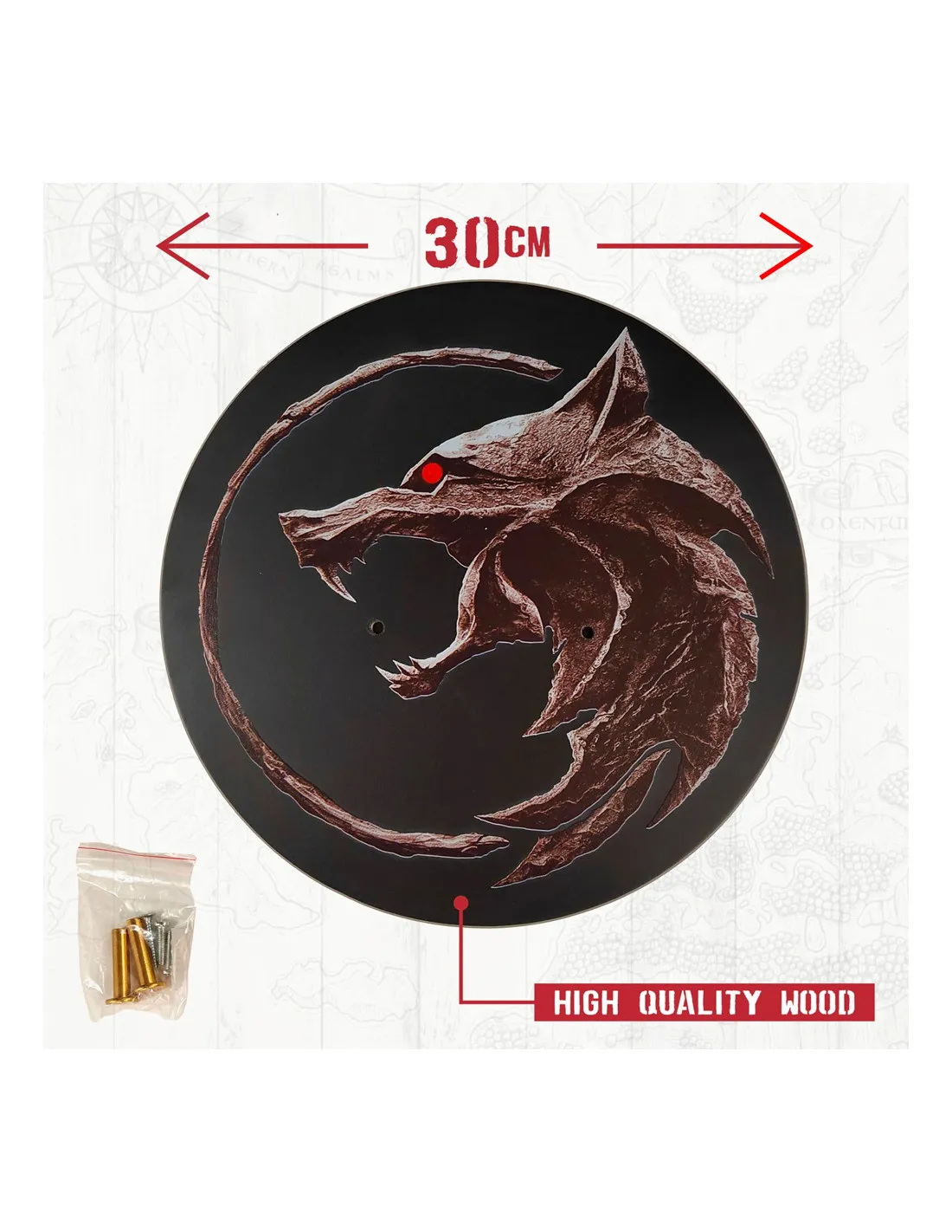 Placa de madera Lobo espadas The Witcher