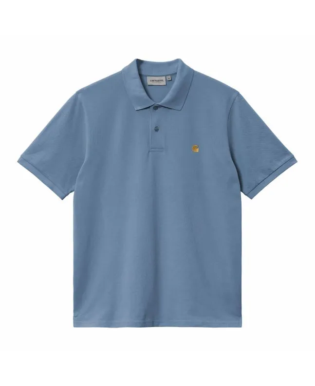 Polo de manga corta Carhartt WIP Chase Pique Azul Sorrento