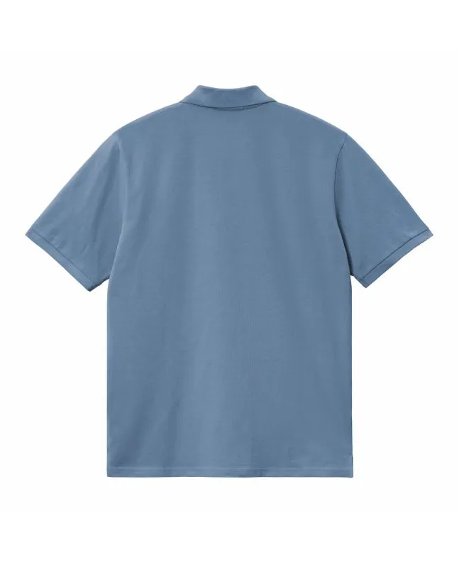Polo de manga corta Carhartt WIP Chase Pique Azul Sorrento