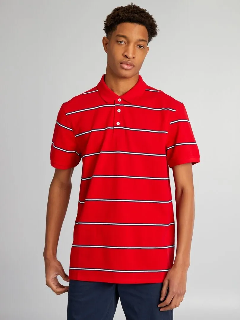 POLO DE PIQUé DE ALGODóN A RAYAS +1,90 M  ROJO