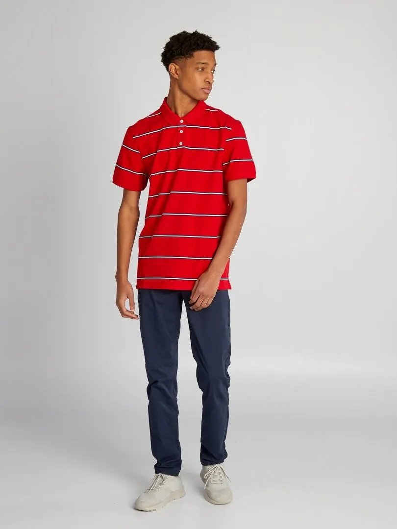 POLO DE PIQUé DE ALGODóN A RAYAS +1,90 M  ROJO