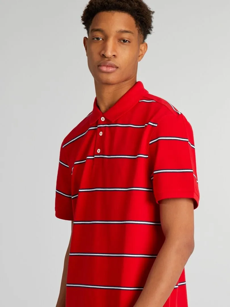 POLO DE PIQUé DE ALGODóN A RAYAS +1,90 M  ROJO
