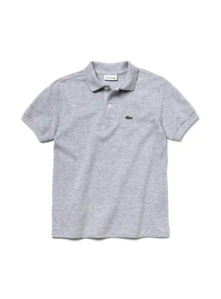 polo lacoste basic gris para niño