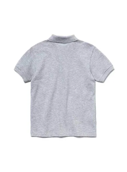 polo lacoste basic gris para niño