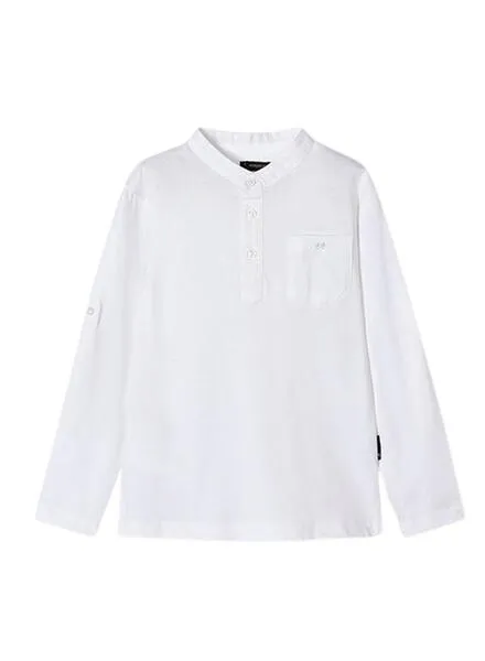 Polo Mayoral Cuello Mao Blanco Para Niño