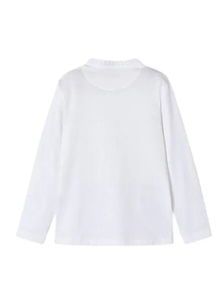 Polo Mayoral Cuello Mao Blanco Para Niño