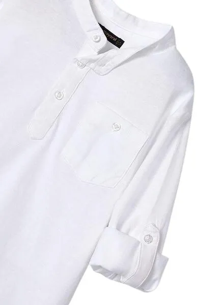 Polo Mayoral Cuello Mao Blanco Para Niño