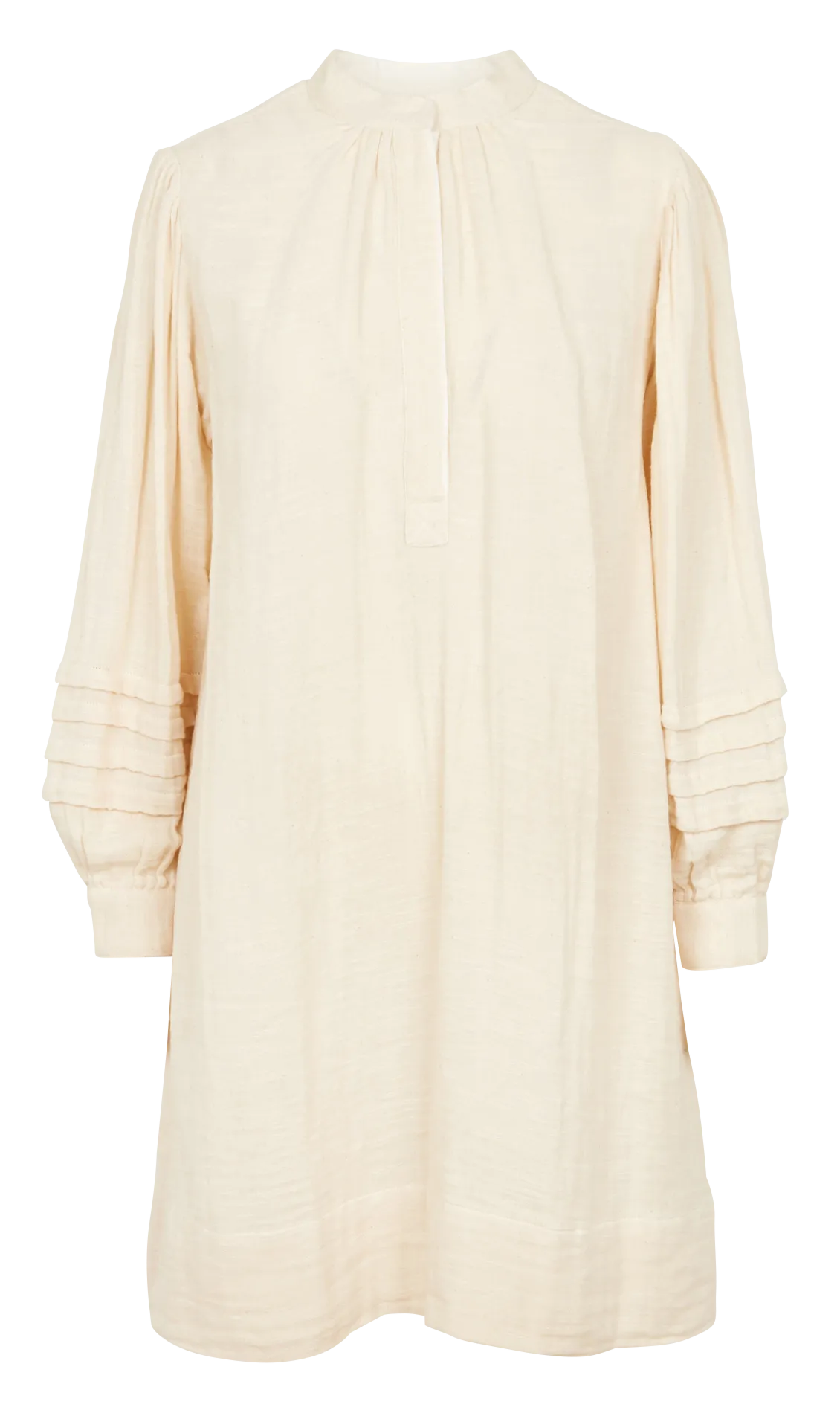 PREETI  VESTIDO MIDI DE ALGODóN CON CUELLO REDONDO EN BEIGE