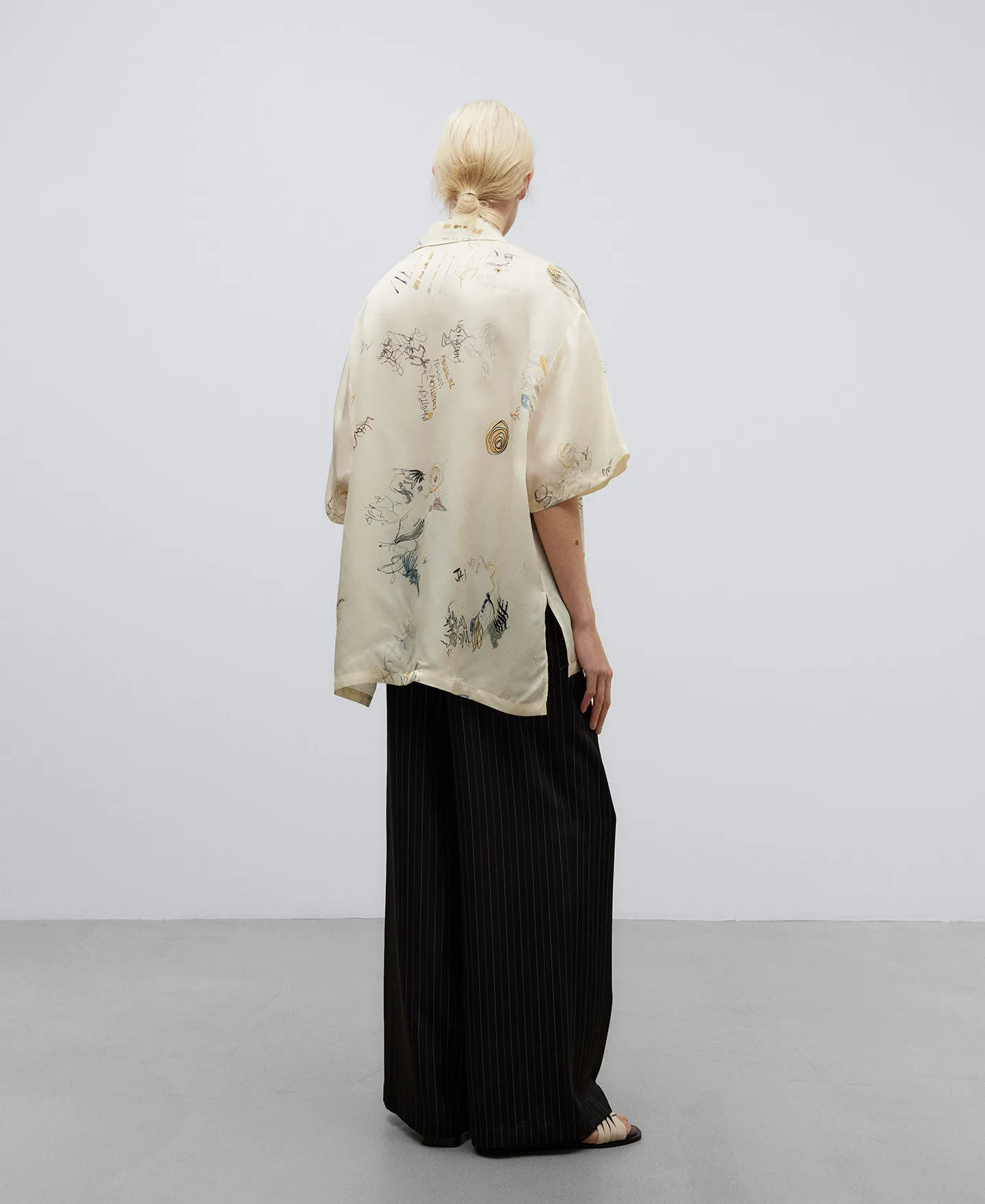 Printed oversize shirt woman