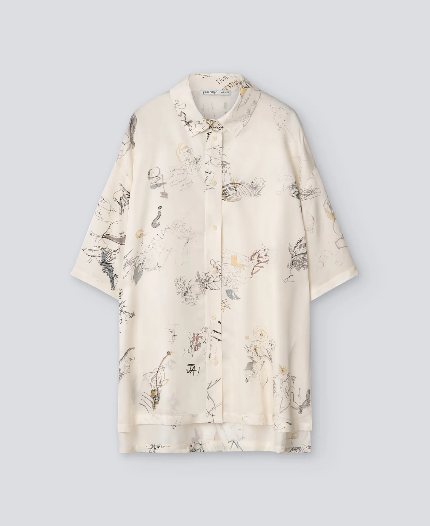 Printed oversize shirt woman