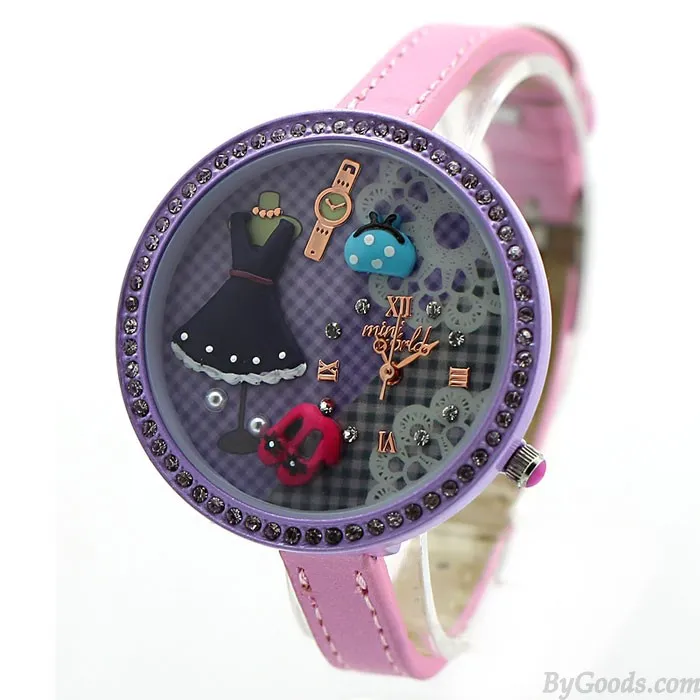 Purple Cute Princess Life Polymer Clay Watch