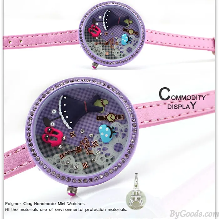 Purple Cute Princess Life Polymer Clay Watch