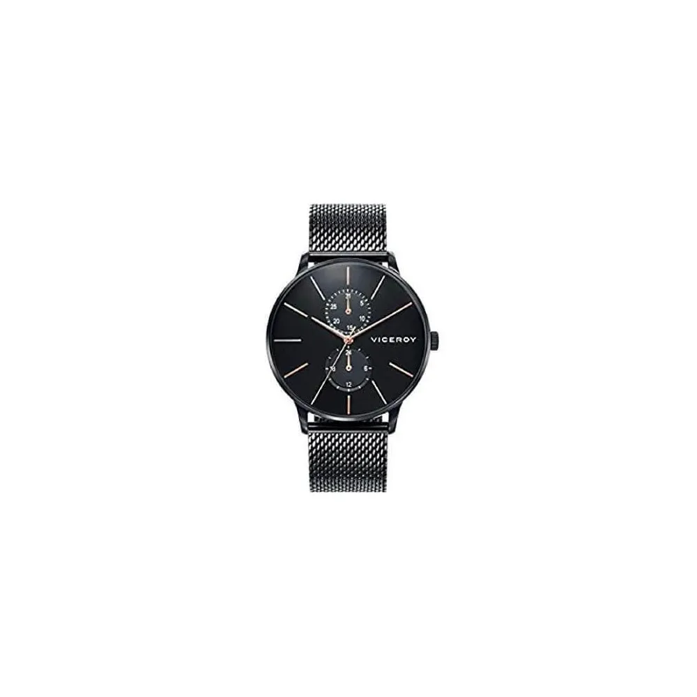 Reloj Viceroy de Hombre brazalete de malla milanesa de acero e ip negro  