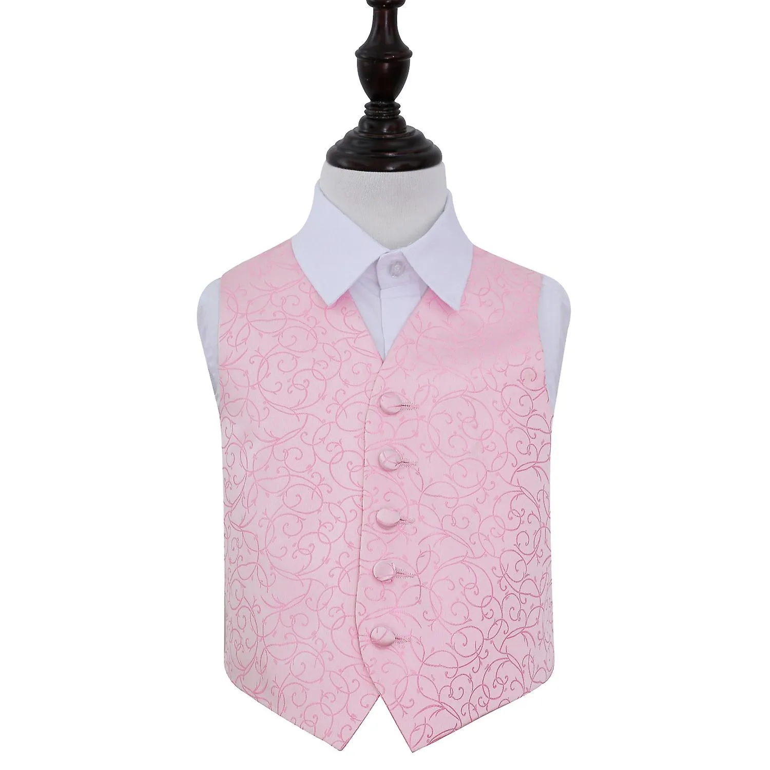 Remolino rosado de bebé boda chaleco para niños