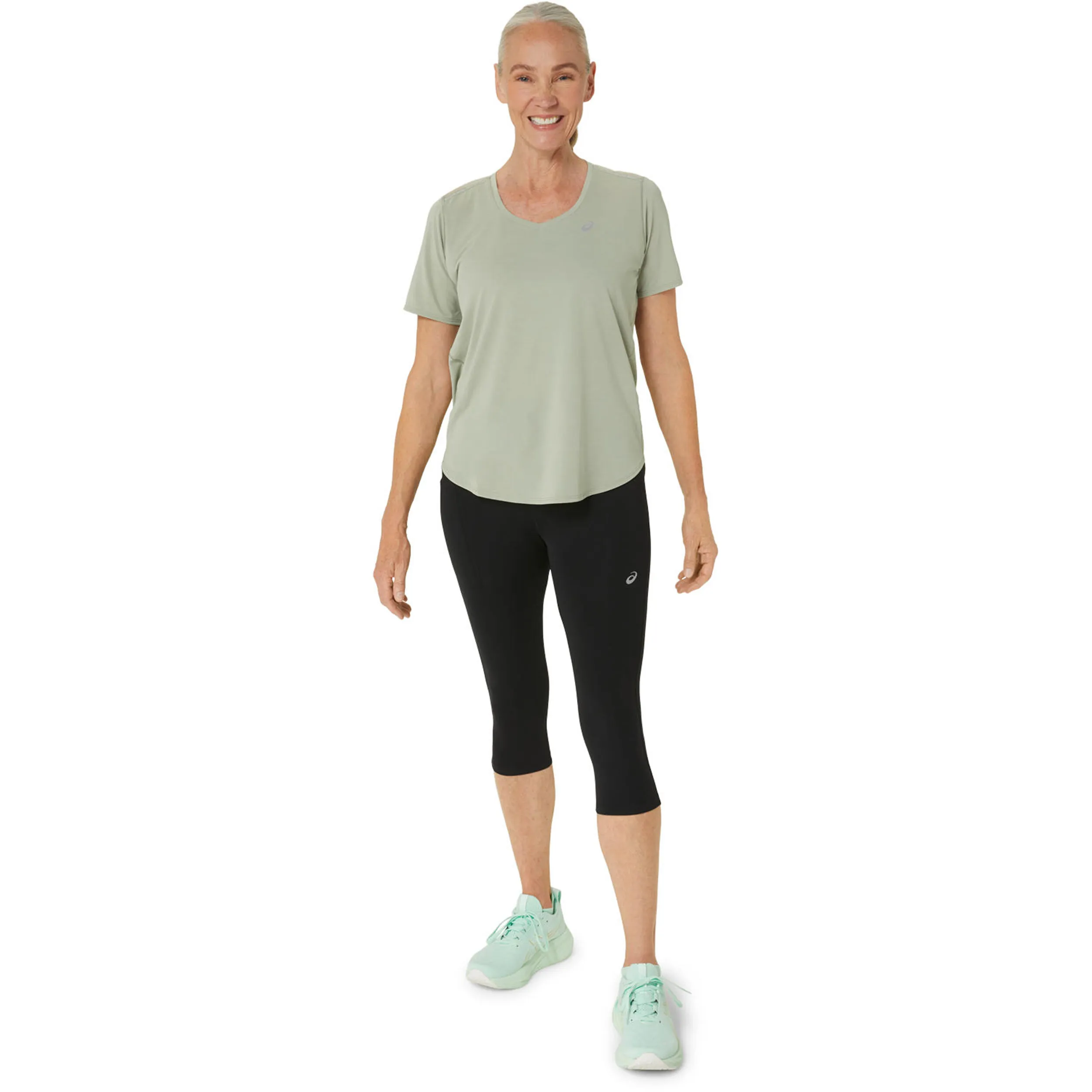 Road High Waist Capri Mallas Para Correr Mujeres