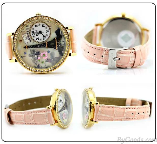 Romantic  Eiffel Tower Polymer Clay Watch