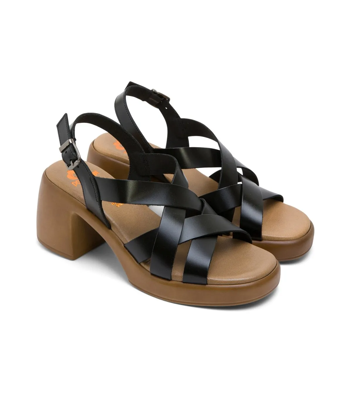 SANDALIA TACON DE PIEL NEGRO HADA