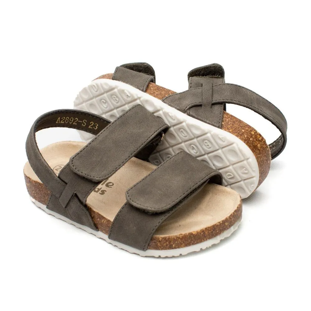 Sandalias Bio Niño Kaki Con Velcro