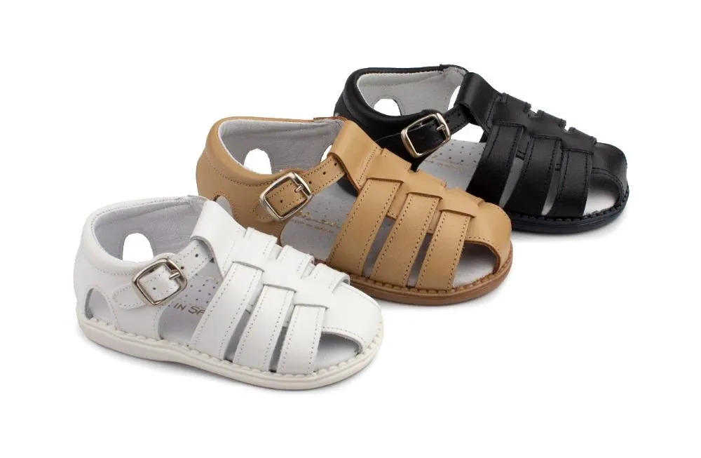 Sandalias Cangrejeras Niño Piel Camel Primeros Pasos