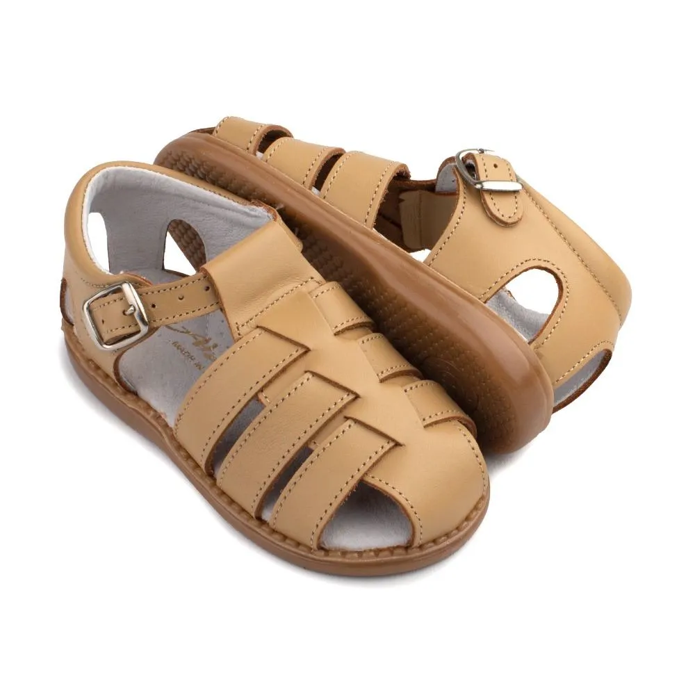 Sandalias Cangrejeras Niño Piel Camel Primeros Pasos