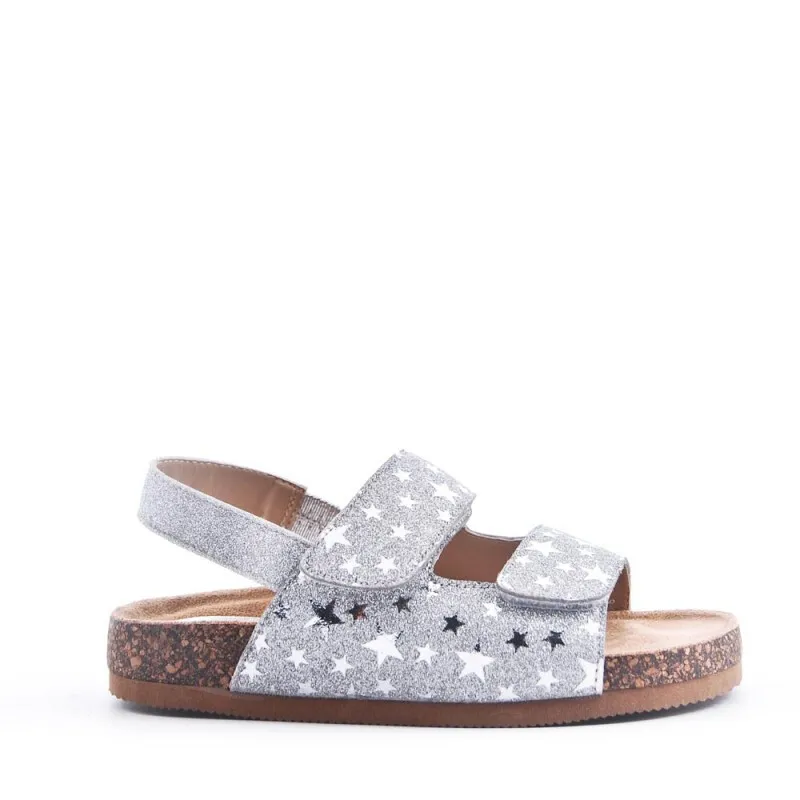 Sandalias Niña Bio Plata Con Velcro