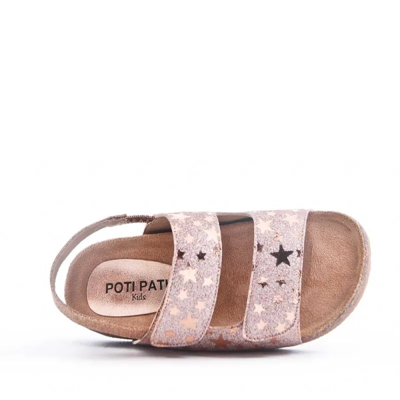 Sandalias Niña Bio Rosa Con Velcro