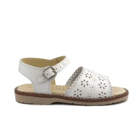 Sandalias Niña Blancas Troquelado Flores Aladino