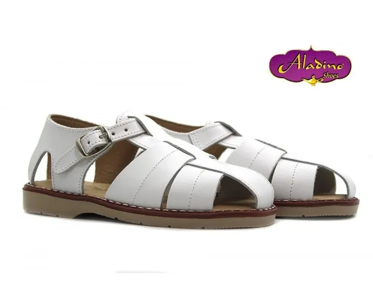 Sandalias Niño Blancas Piel Spain