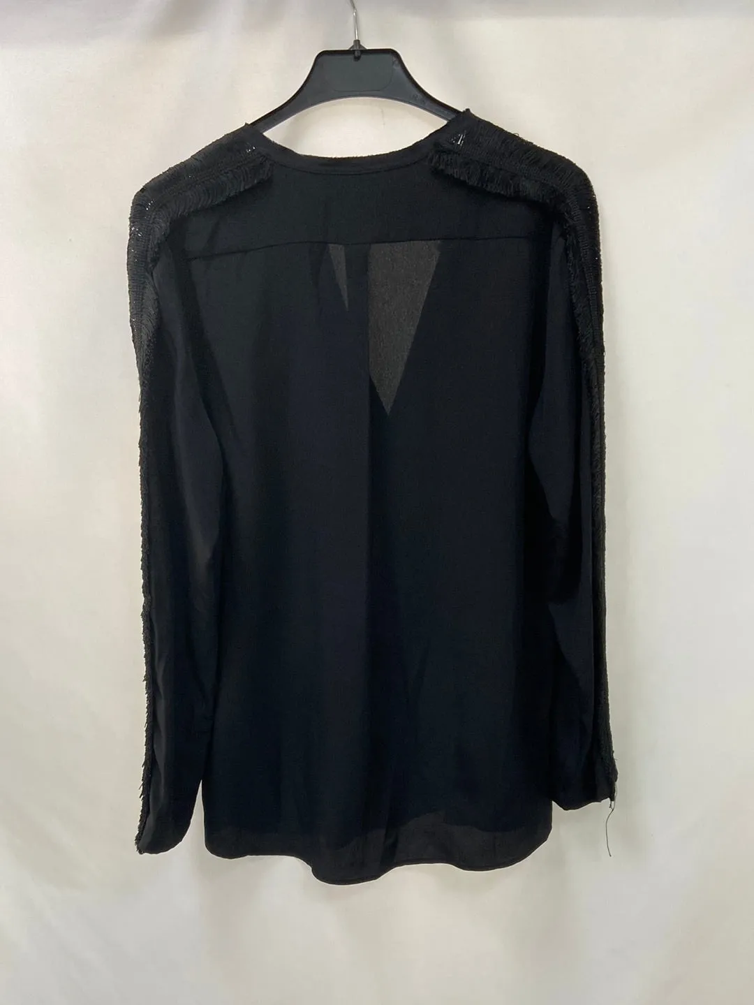 SANDRO.Blusa negra seda T.S
