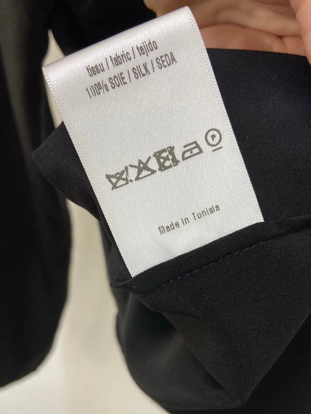 SANDRO.Blusa negra seda T.S