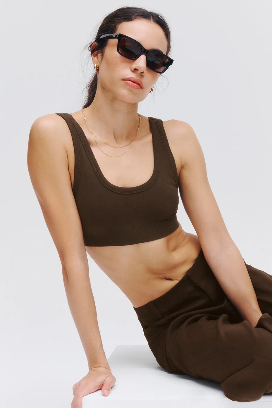 SEAMLESS CHOSEN BRA  ESPRESSO
