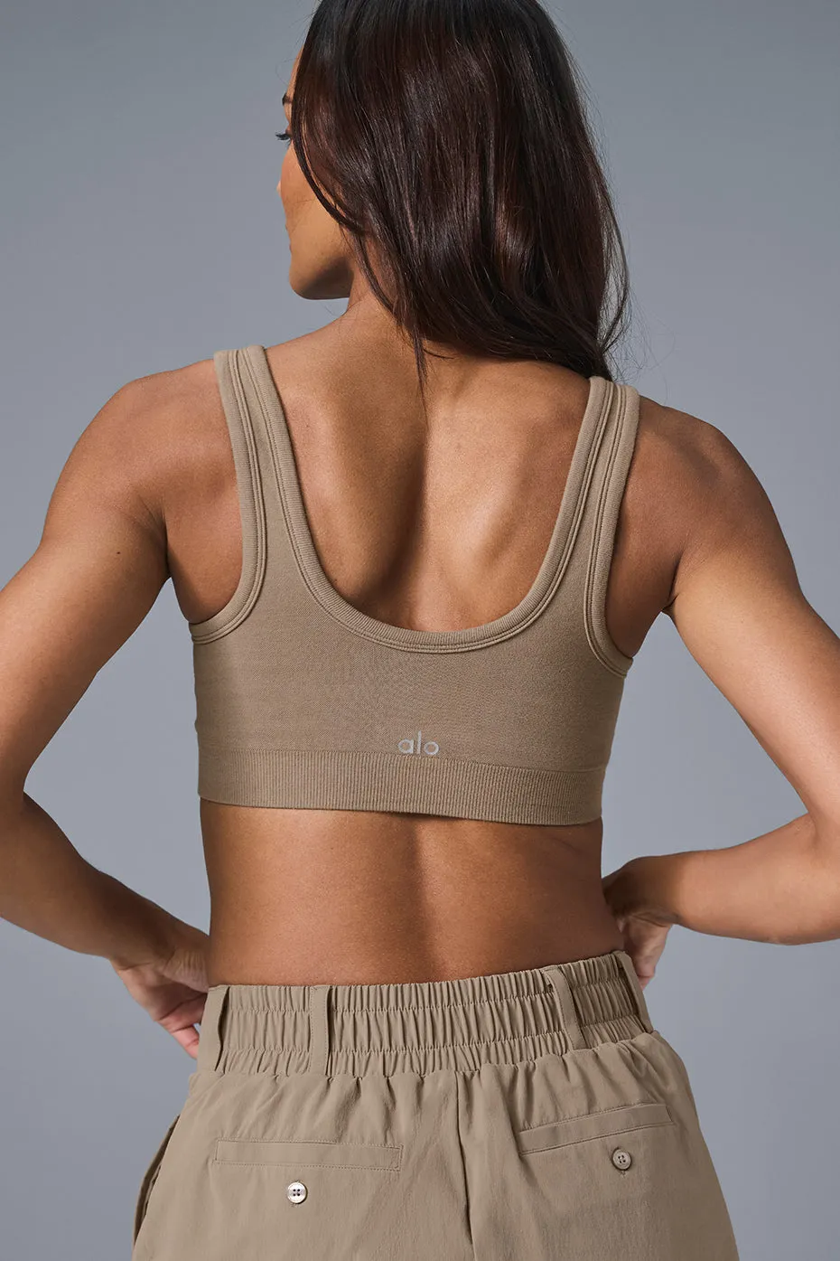 SEAMLESS CHOSEN BRA  GRAVEL