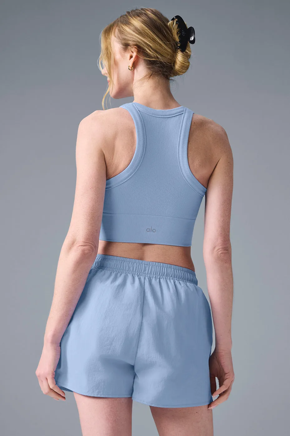 SEAMLESS DELIGHT HIGH NECK BRA  SEASHELL BLUE