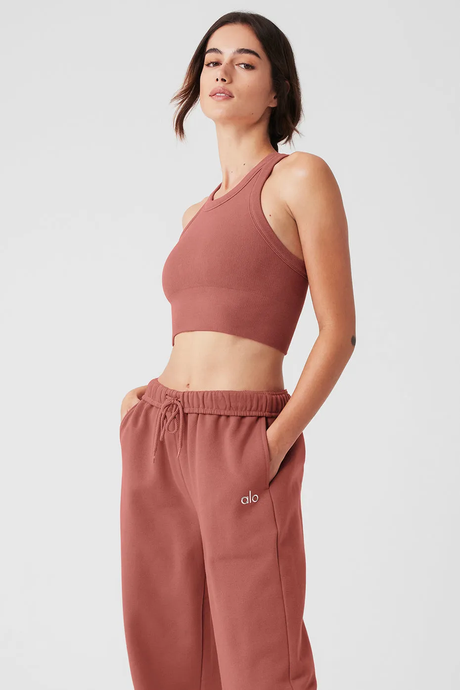 SEAMLESS DELIGHT HIGH NECK BRA  SOFT TERRACOTTA