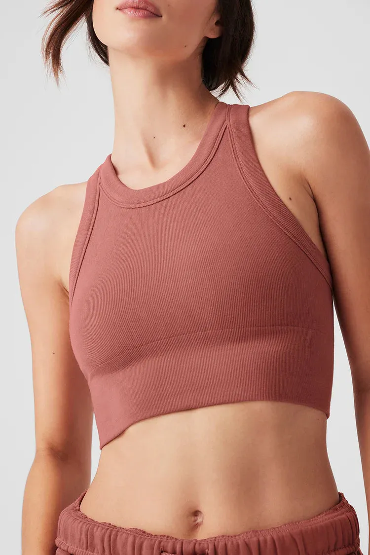 SEAMLESS DELIGHT HIGH NECK BRA  SOFT TERRACOTTA
