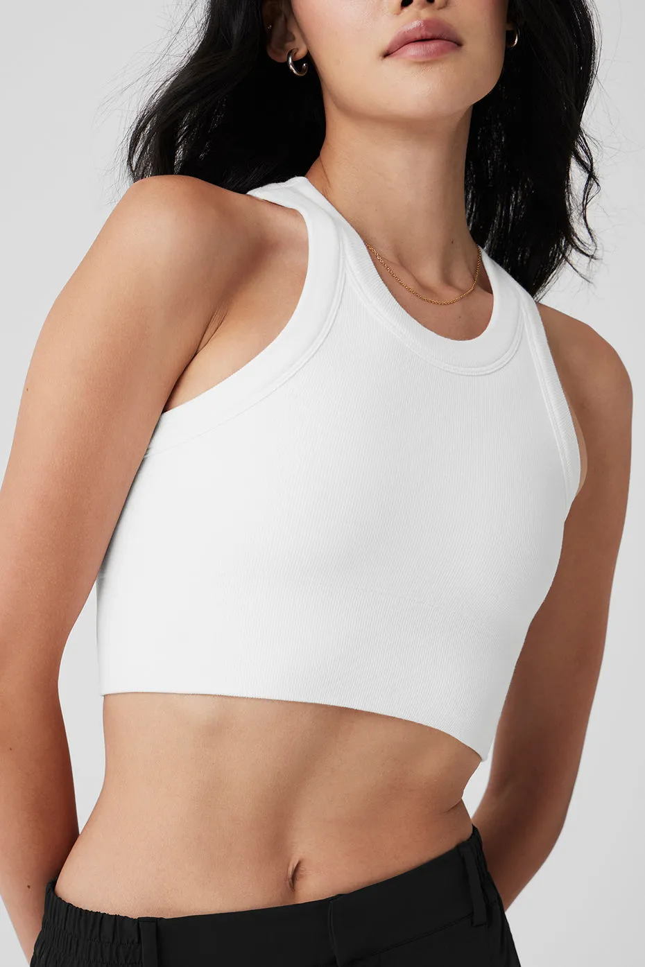 SEAMLESS DELIGHT HIGH NECK BRA  WHITE
